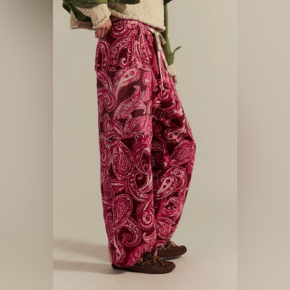 NWT We The Free Jet Set Knit Printed Pull-On Pants ~Brick Combo~ - Picture 3 of 4